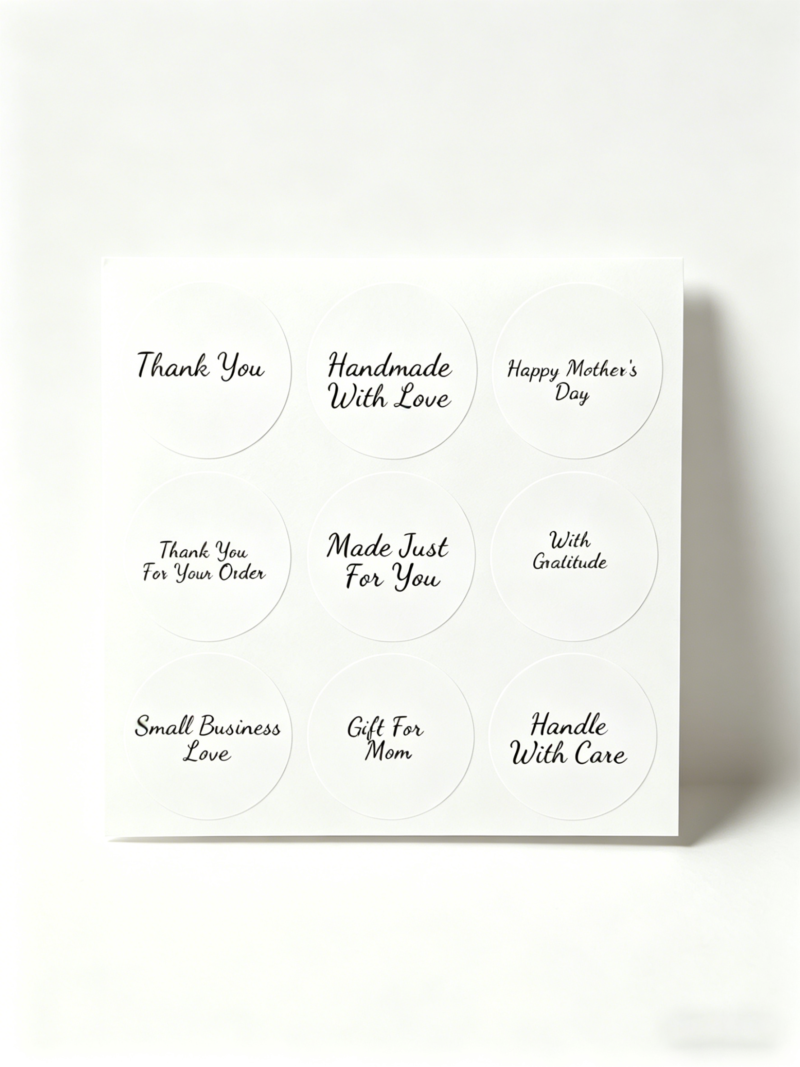 9 Minimalist Thank You Stickers | Printable Sealing Labels for Small Business