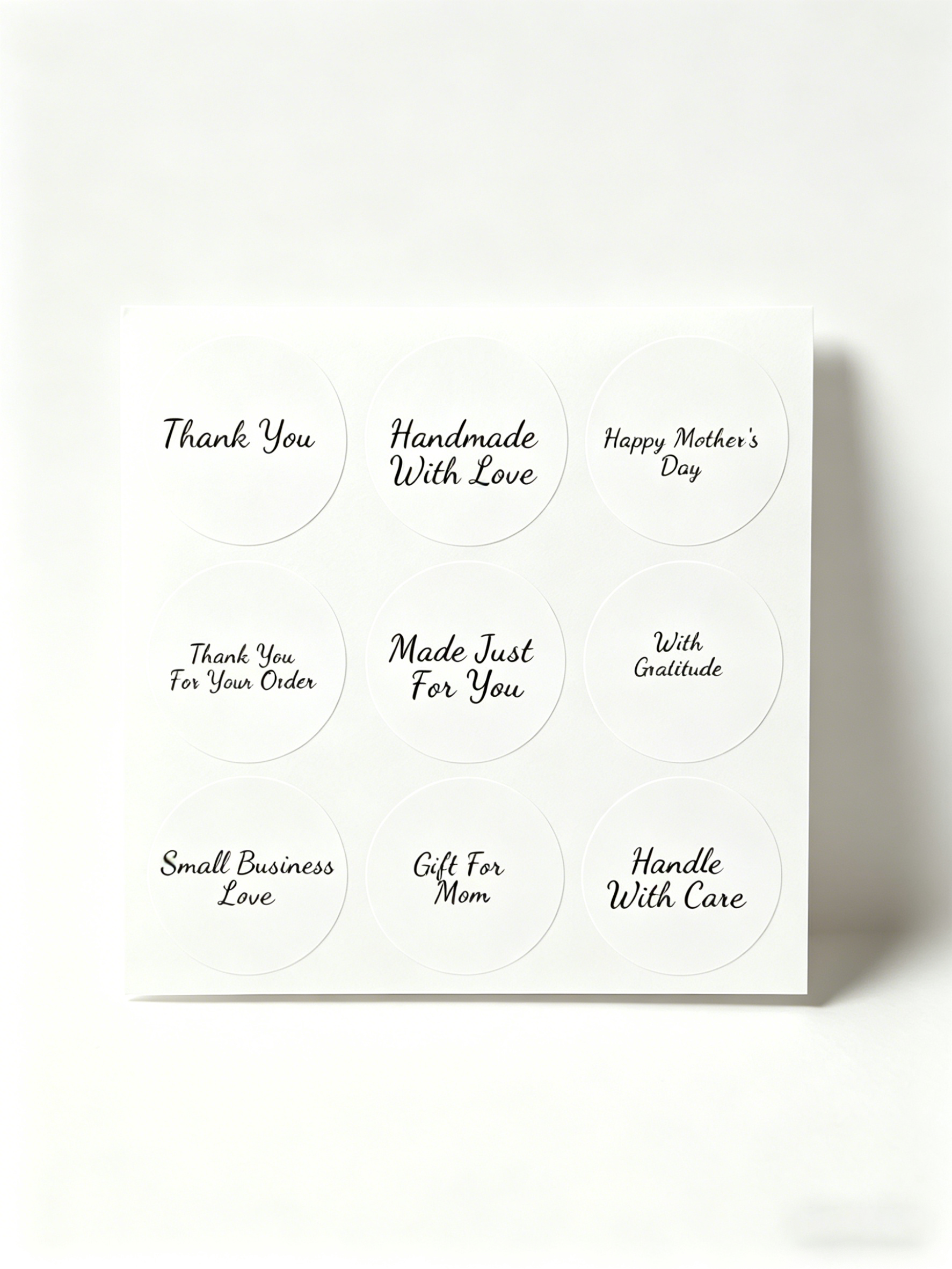 9 Minimalist Thank You Stickers | Printable Sealing Labels for Small Business