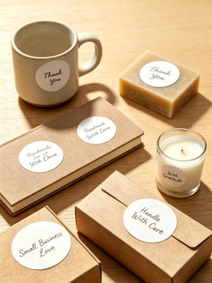9 Minimalist Thank You Stickers | Printable Sealing Labels for Small Business - Image 2