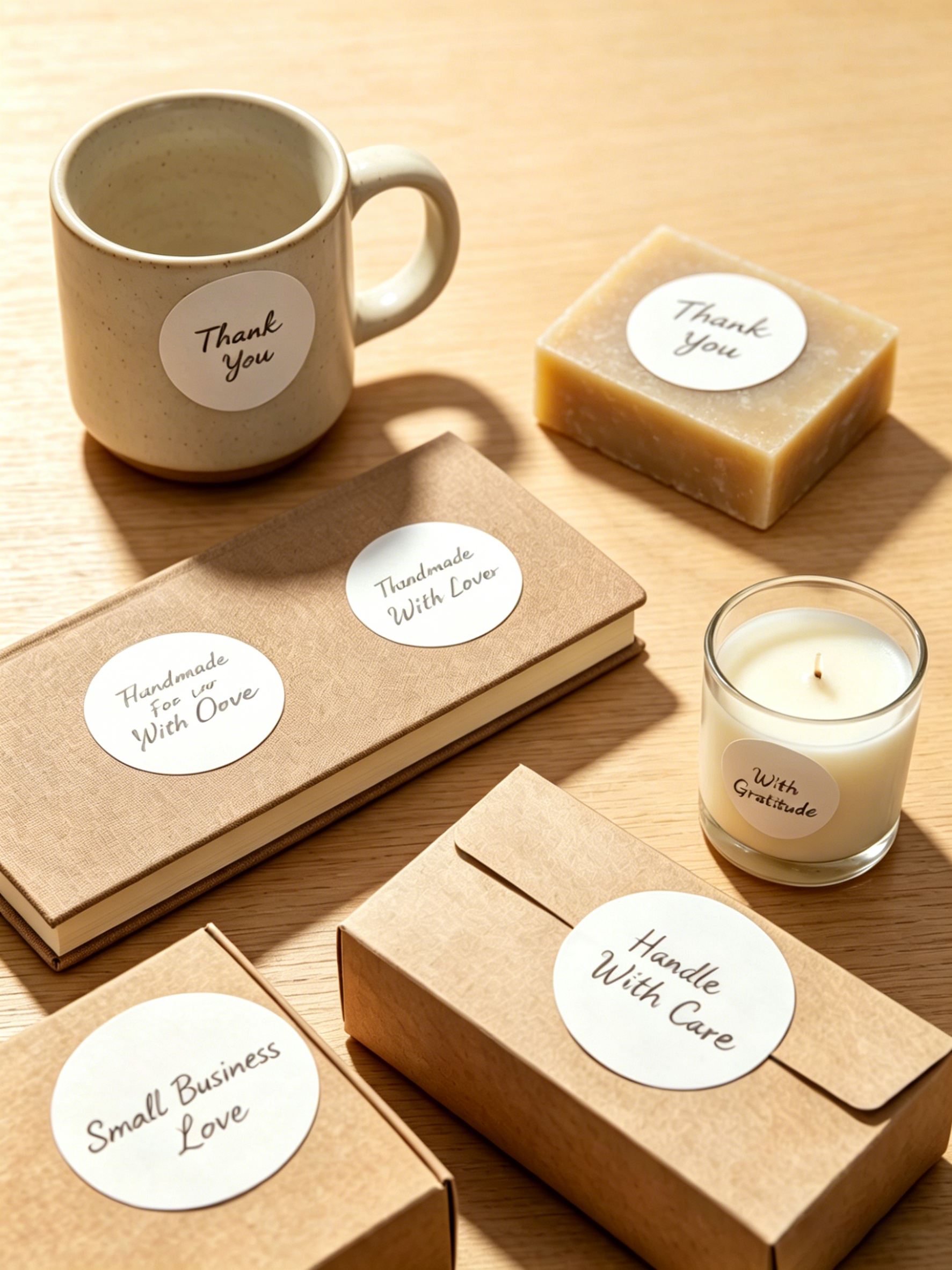 9 Minimalist Thank You Stickers | Printable Sealing Labels for Small Business - Image 2